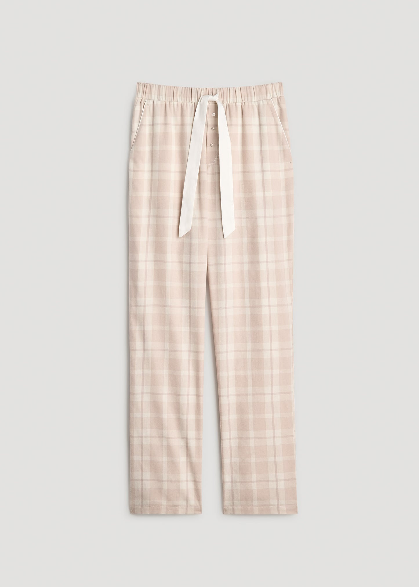 Open-Bottom Flannel Women's Tall Pajama Pants in Sandstorm Plaid