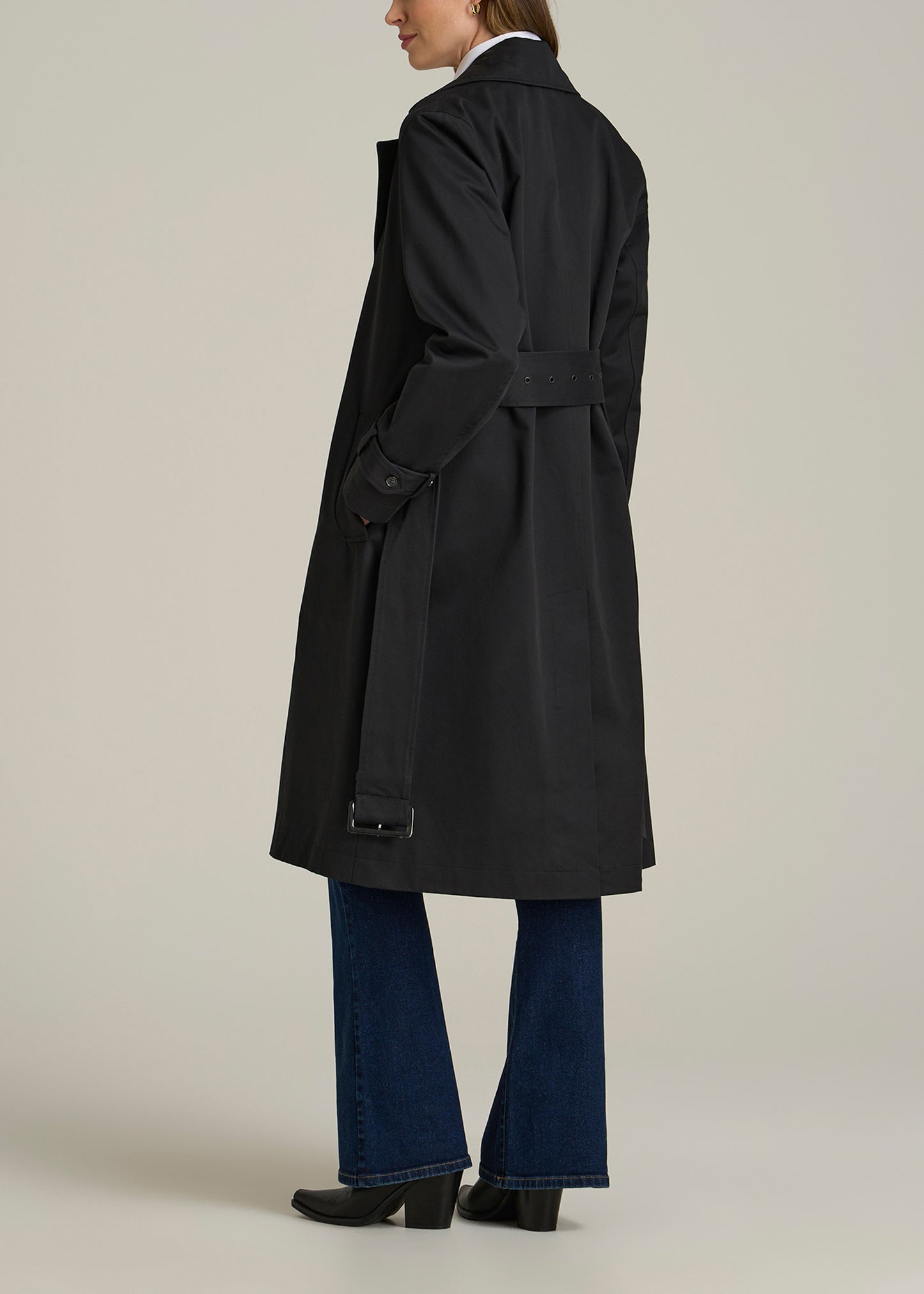 Trench Coat for Tall Women in Black