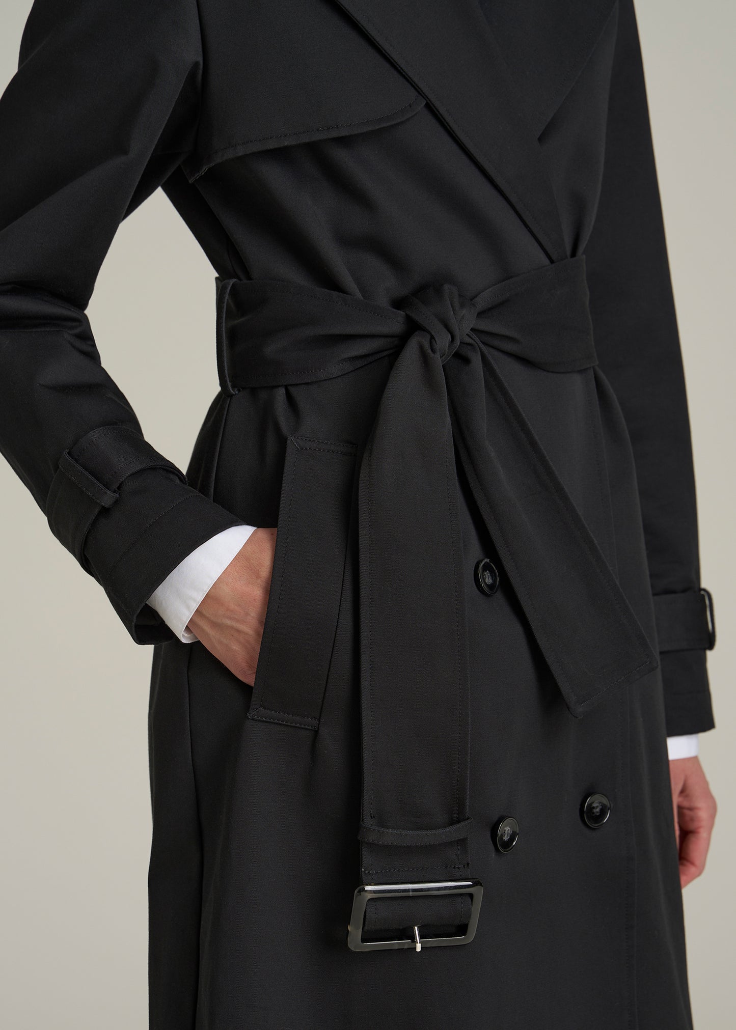 Trench Coat for Tall Women in Black