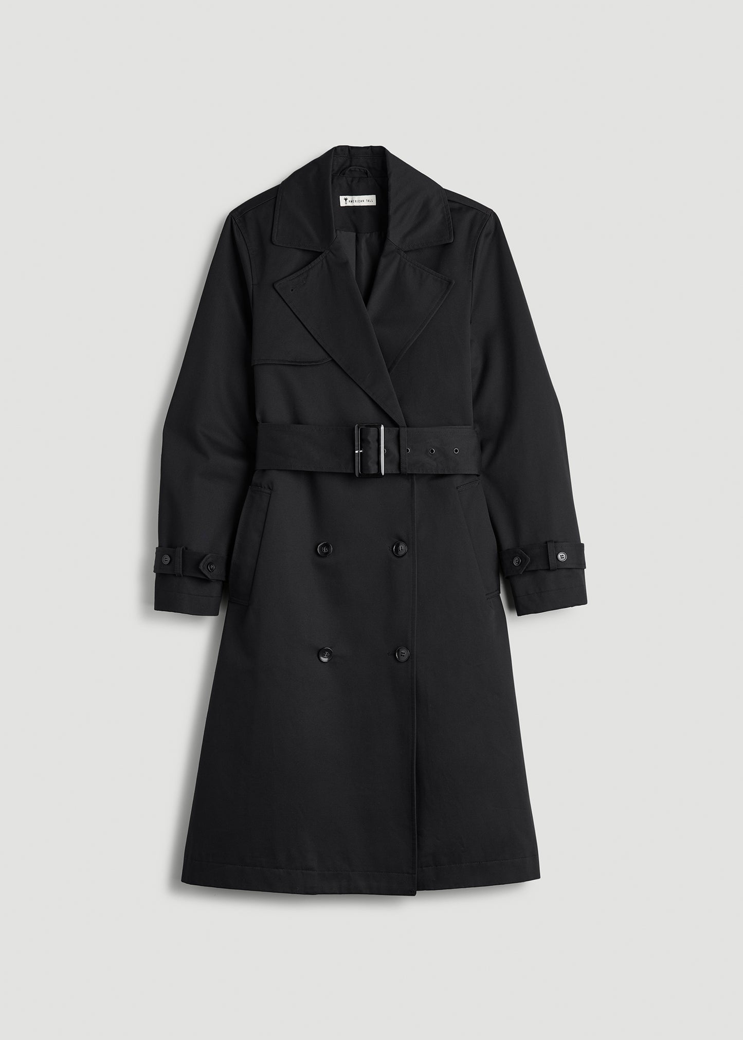 Trench Coat for Tall Women in Black