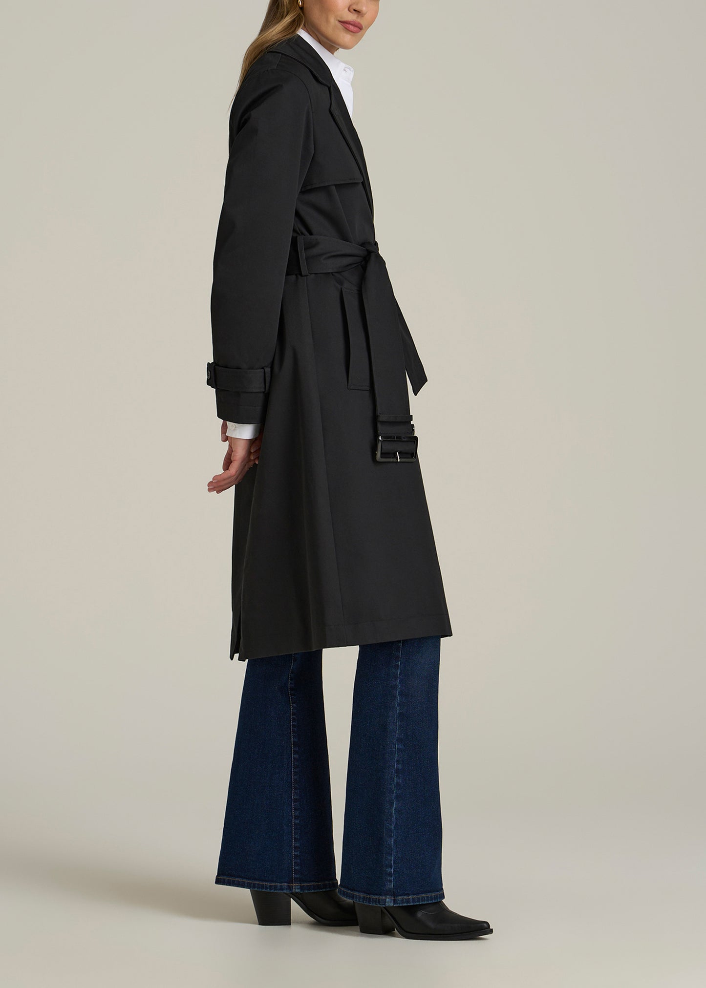 Trench Coat for Tall Women in Black