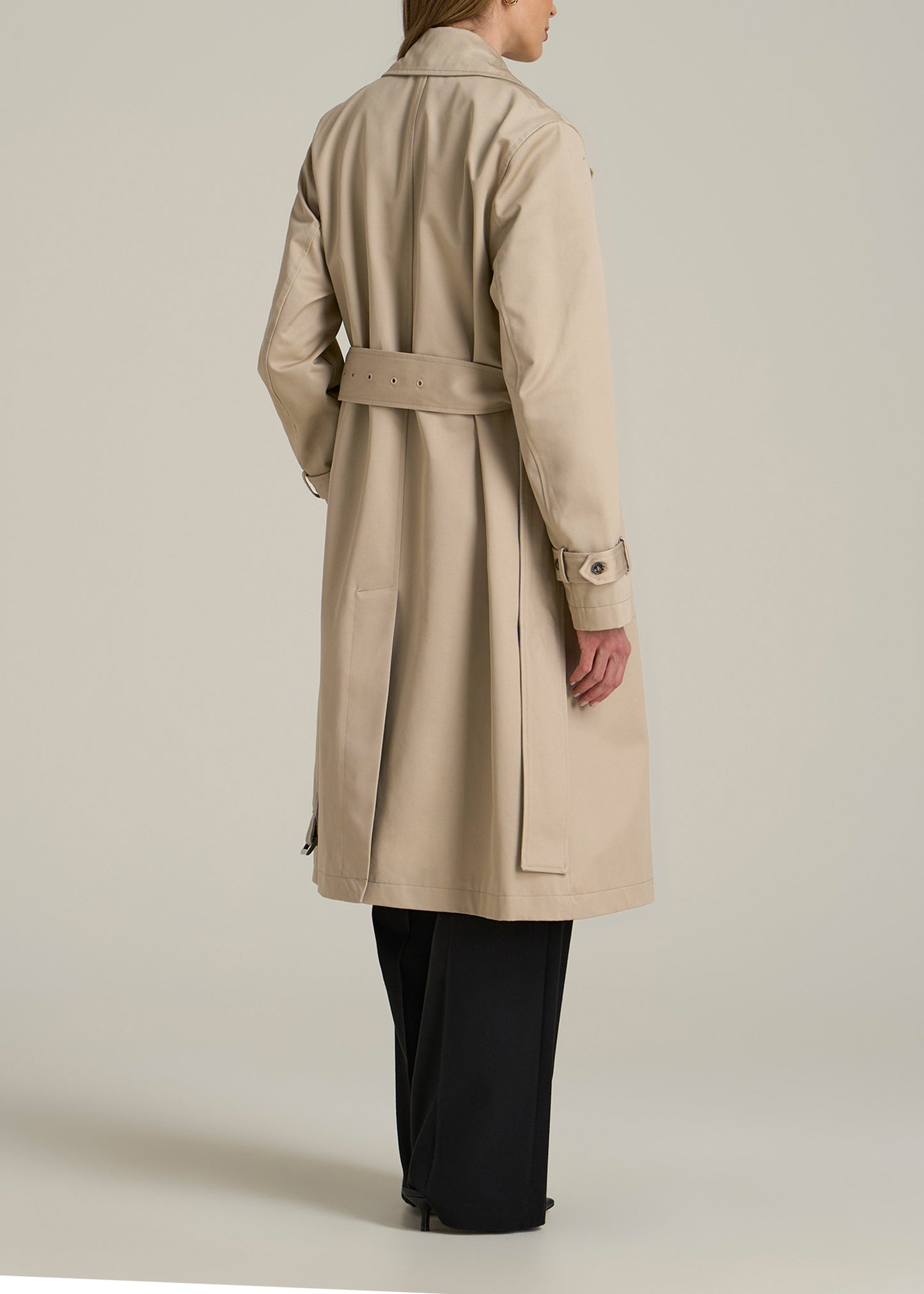 Trench Coat for Tall Women in Light Khaki