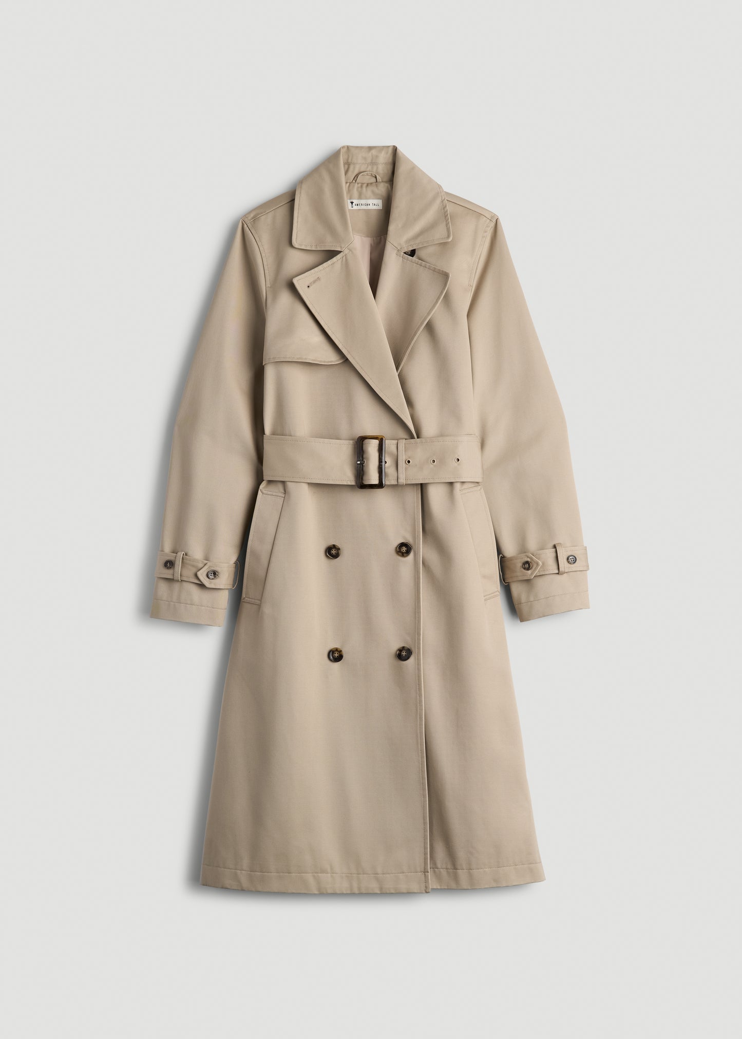 Trench Coat for Tall Women in Light Khaki