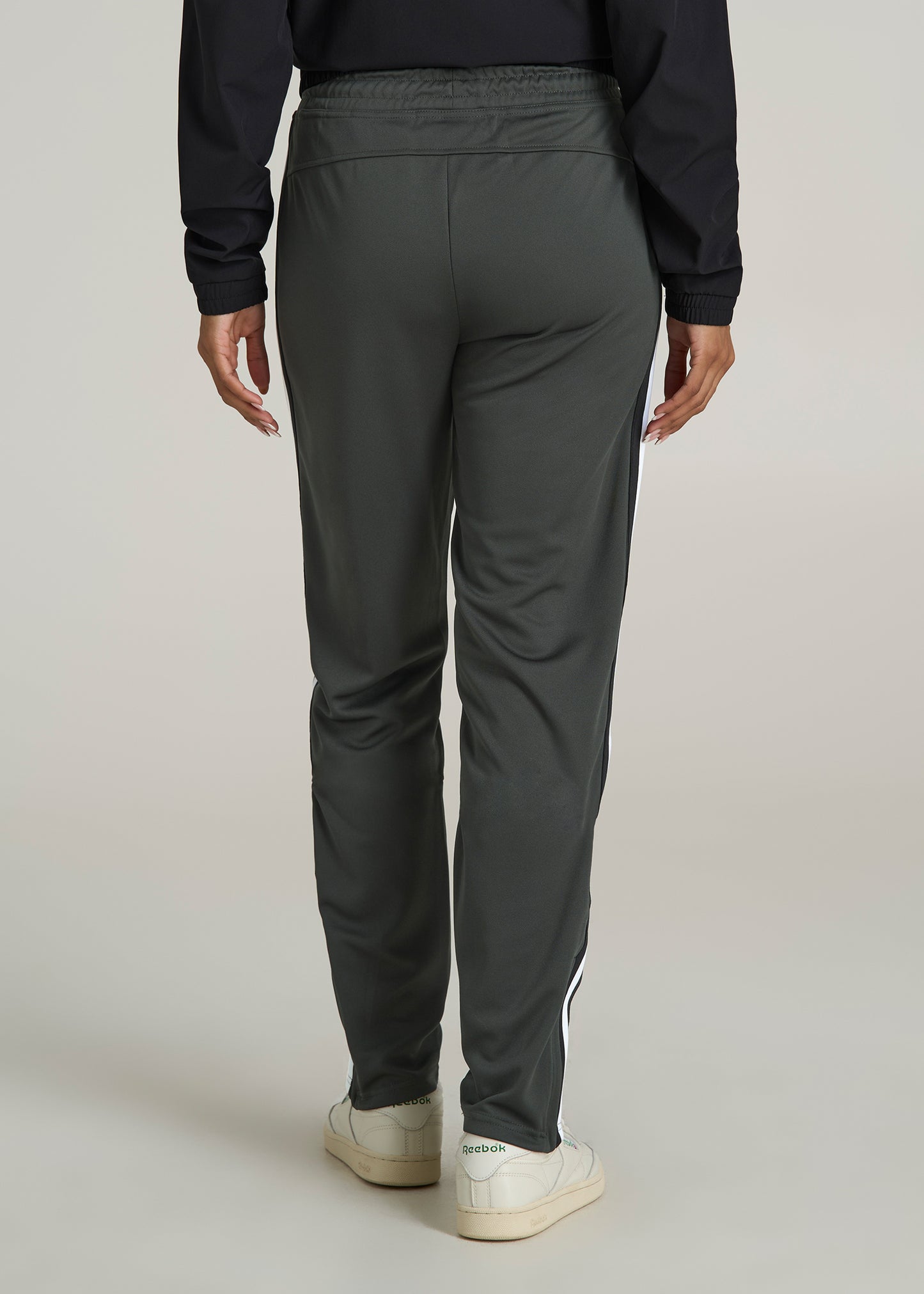 Athletic Stripe Pants for Tall Women in Pine Grove and Black