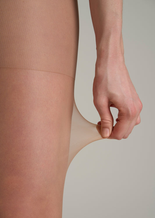 Ultra Sheer Pantyhose for Tall Women in Cool Sand