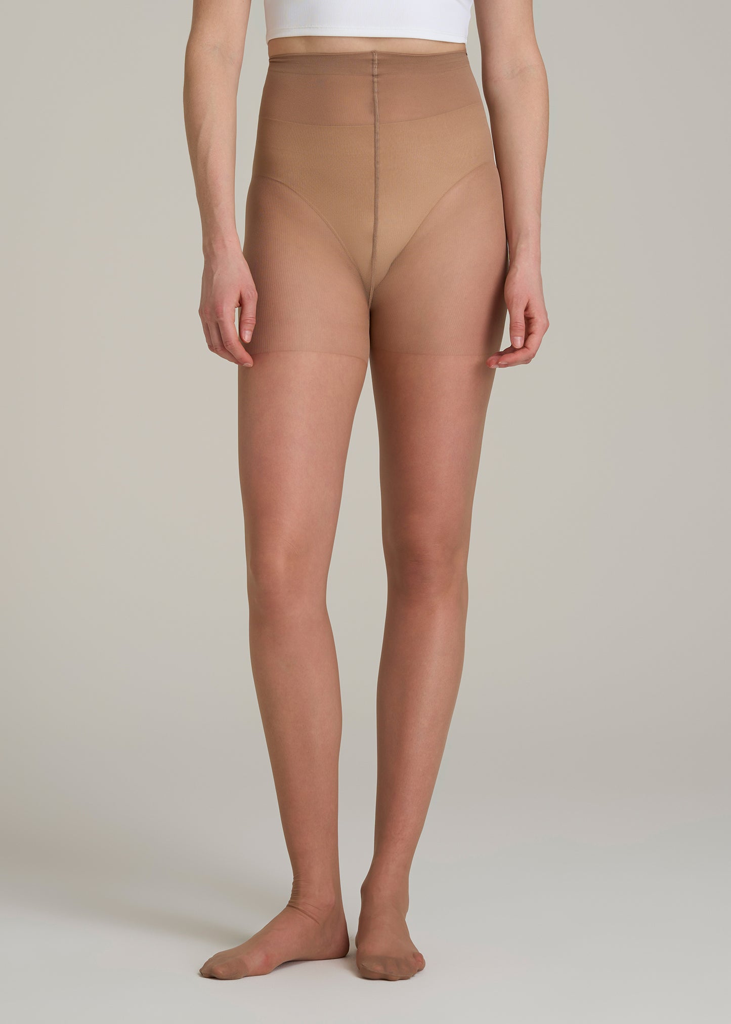 Ultra Sheer Pantyhose for Tall Women in Cool Sand