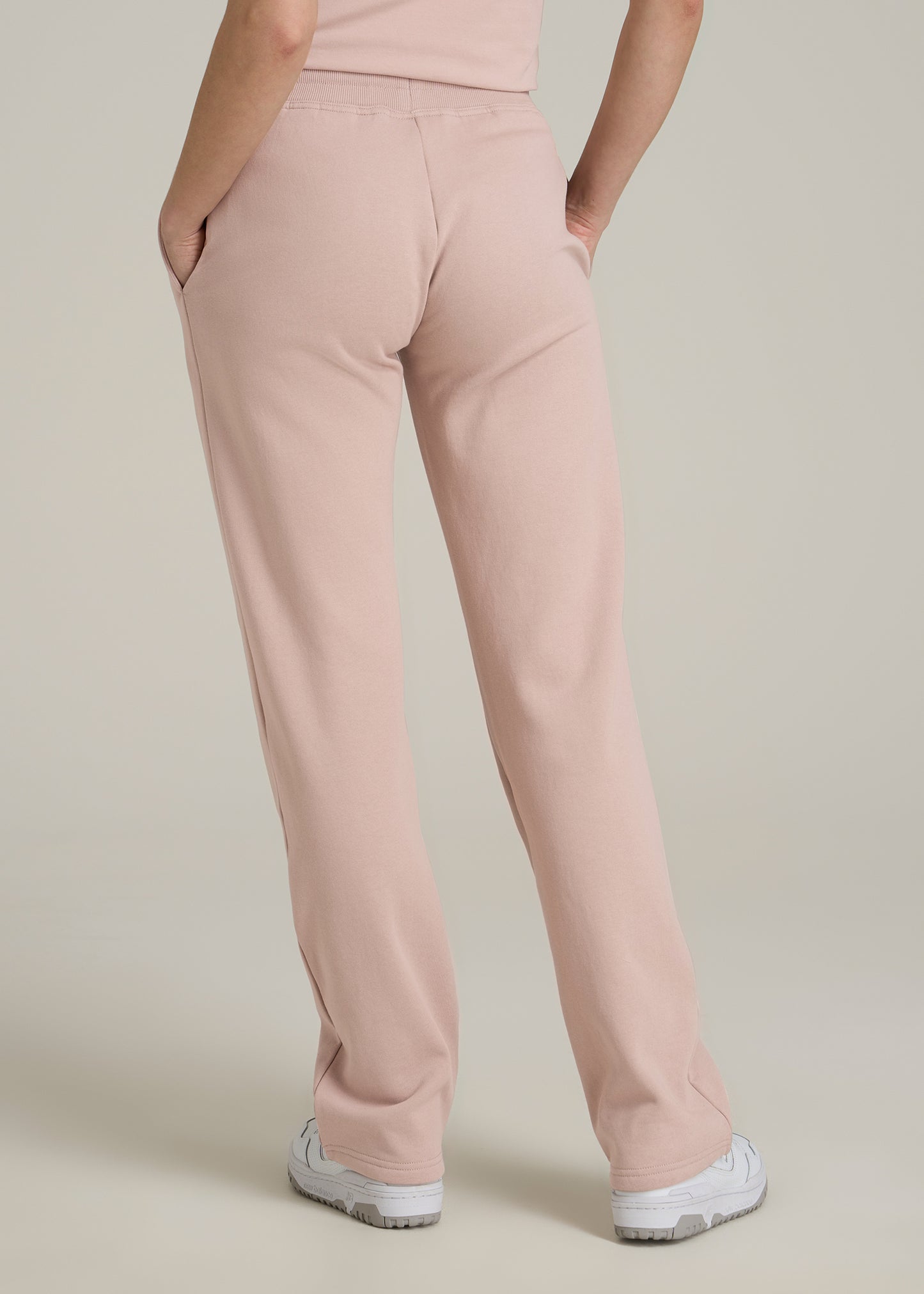 Wearever Fleece Open-Bottom Sweatpants for Tall Women in Desert Rose