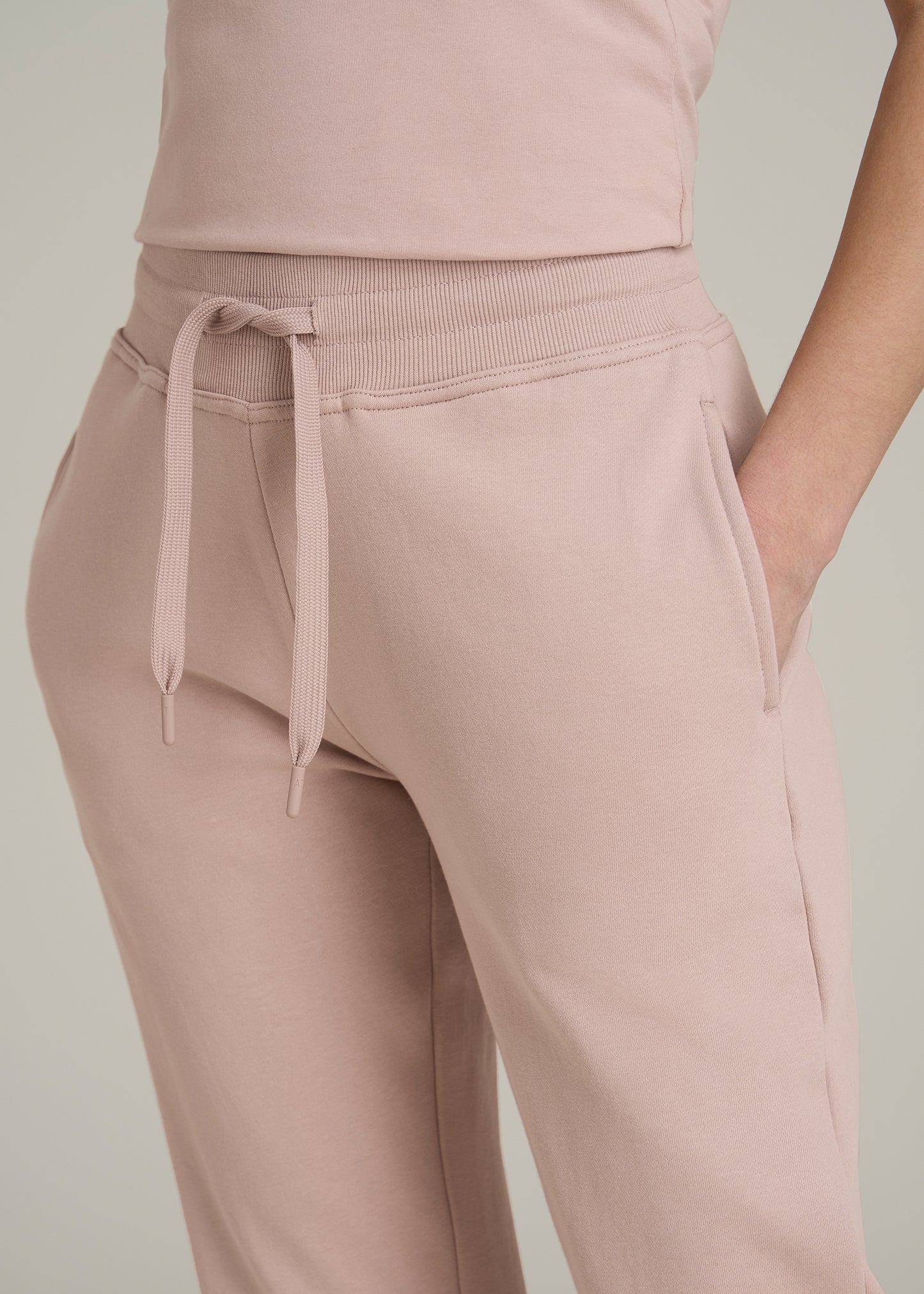 Wearever Fleece Open-Bottom Sweatpants for Tall Women in Desert Rose