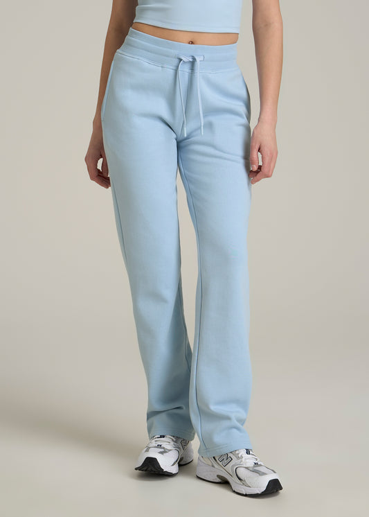 Wearever Fleece Open-Bottom Sweatpants for Tall Women in Ice Blue