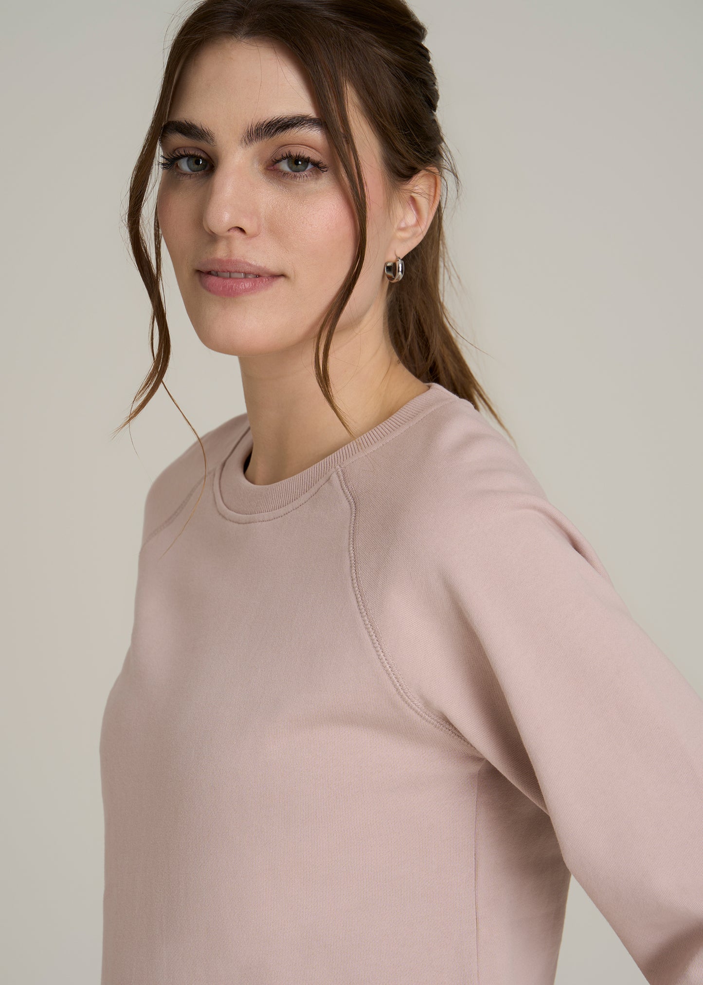 Wearever French Terry Women's Tall Crewneck Sweatshirt in Desert Rose