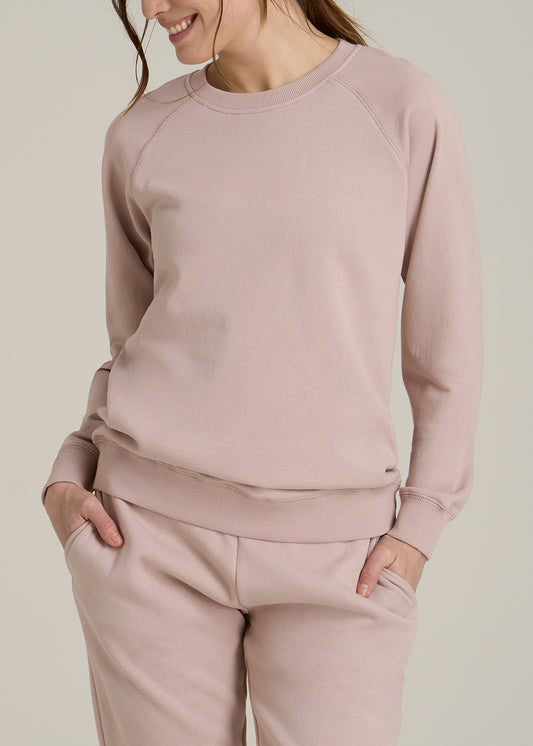 Wearever French Terry Women's Tall Crewneck Sweatshirt in Desert Rose