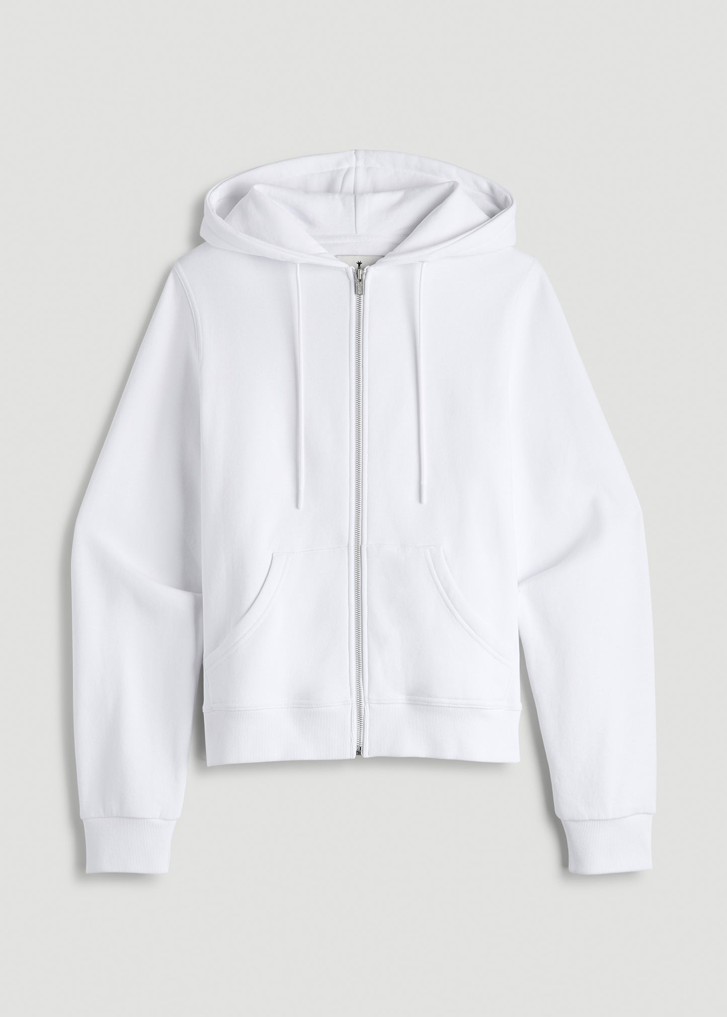 Wearever Fleece Full-Zip Women's Tall Hoodie in Optic White