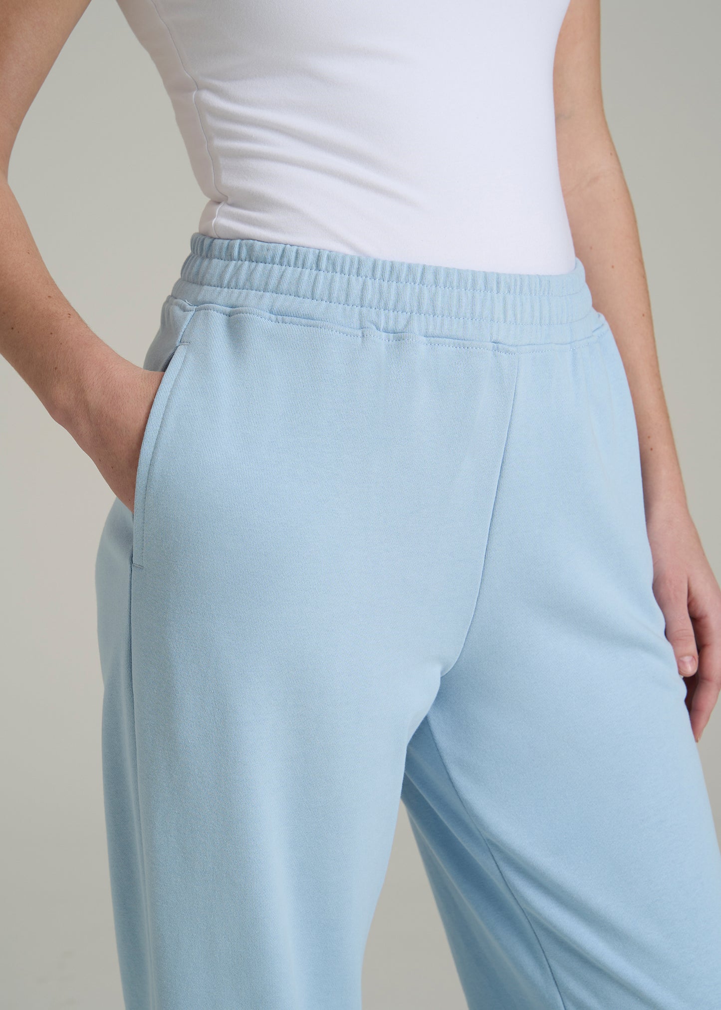 Wearever Oversized French Terry Joggers for Tall Women in Ice Blue