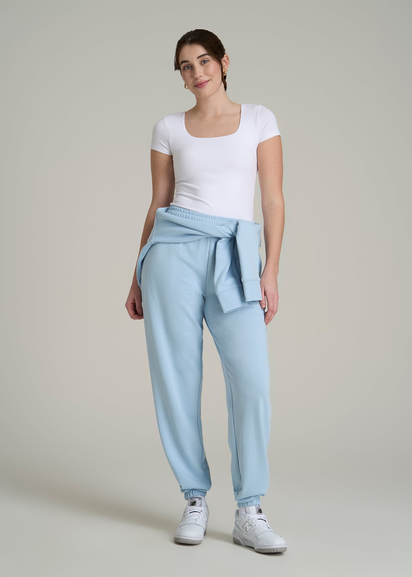 Wearever Oversized French Terry Joggers for Tall Women in Ice Blue