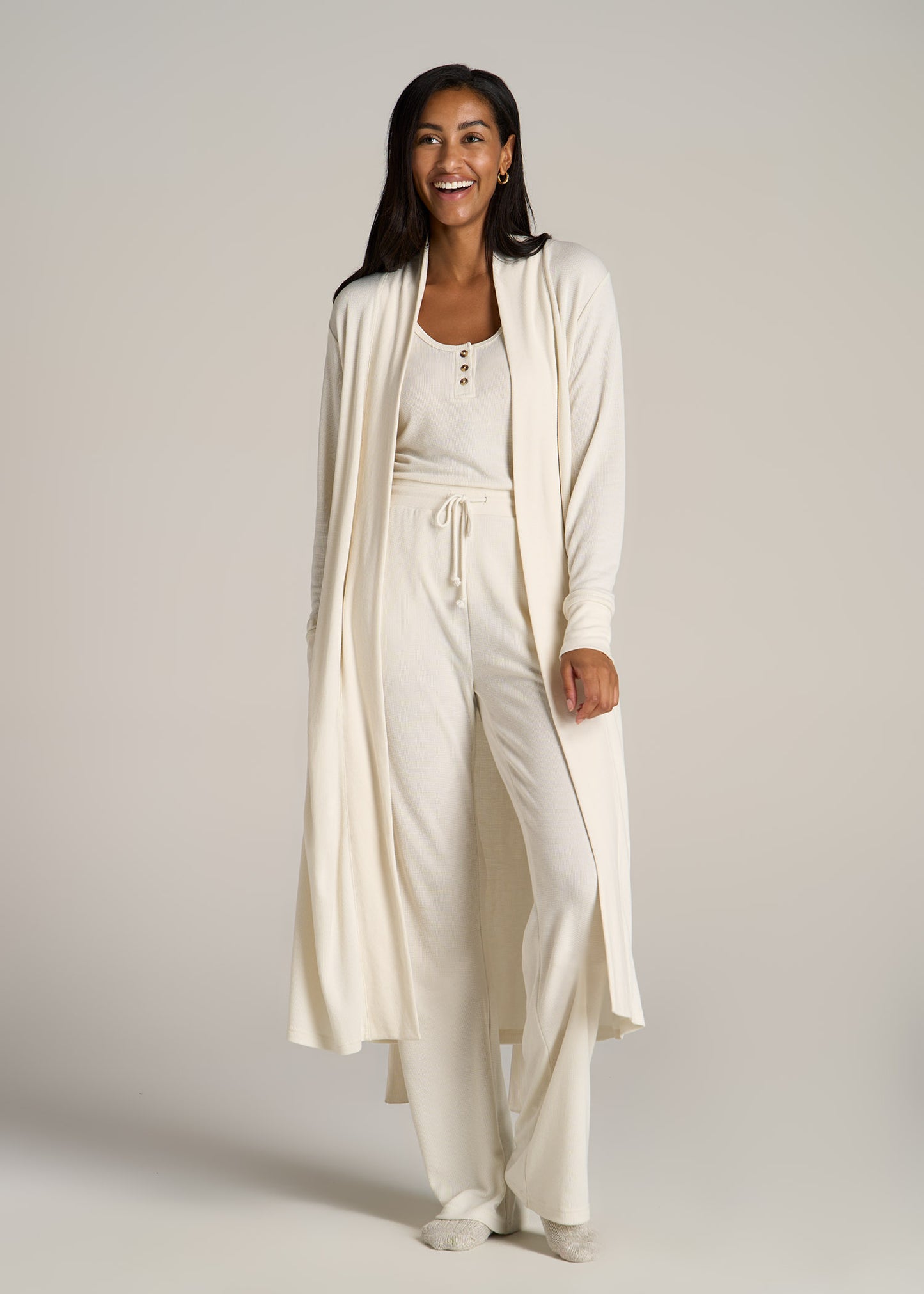 American-Tall-Women-Waffle-Lounge-Robe-White-Alyssum-full