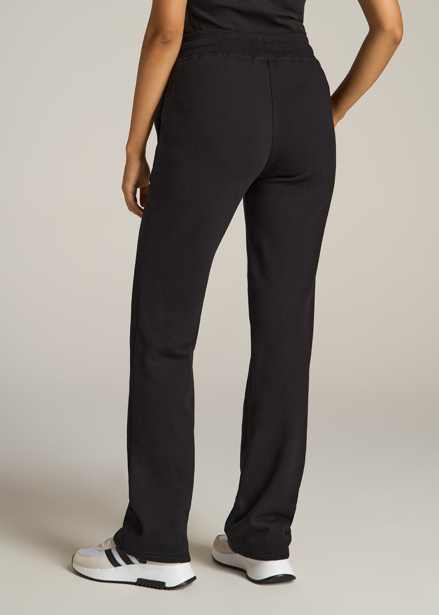 Wearever Fleece Open-Bottom Sweatpants for Tall Women in Black