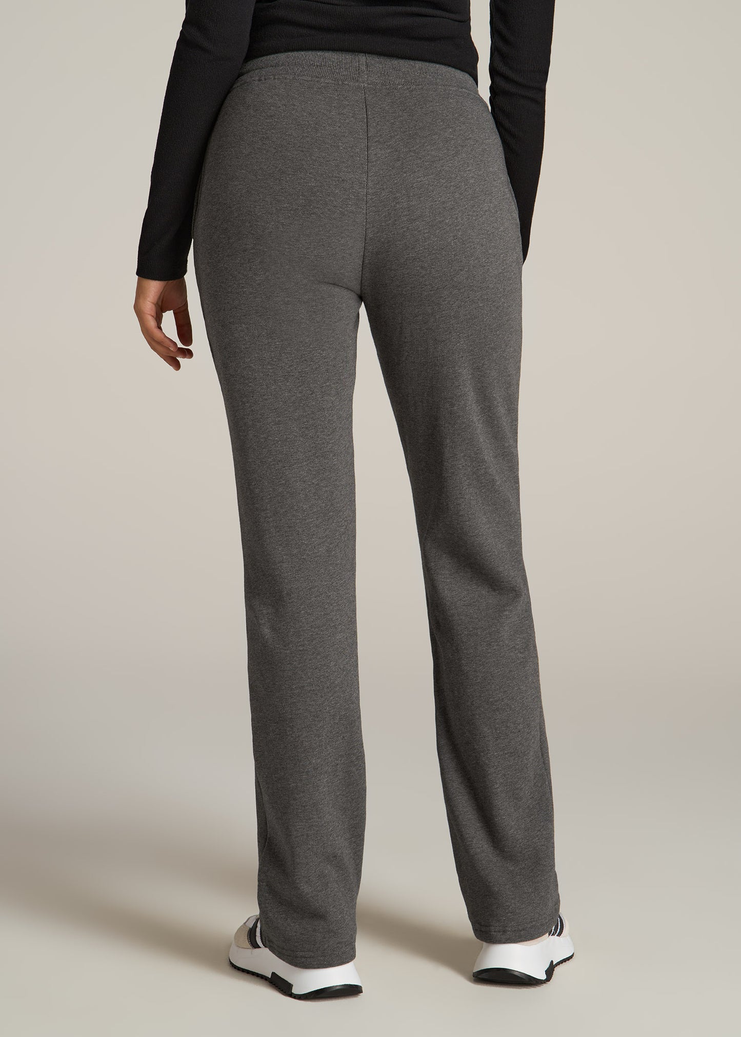 Wearever Fleece Open-Bottom Sweatpants for Tall Women in Charcoal Mix