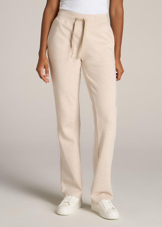 American-Tall-Women-Wearever-Fleece-Open-Bottom-Pant-Oatmeal-Mix-front