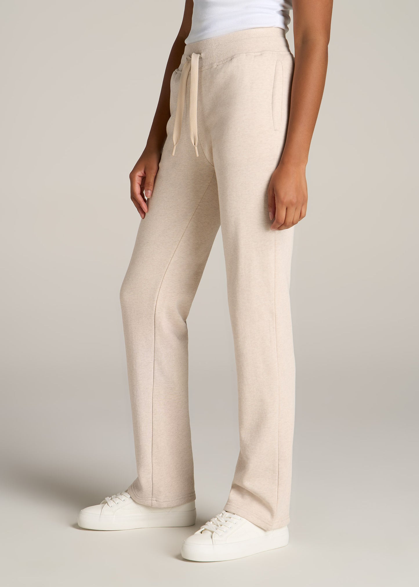 American-Tall-Women-Wearever-Fleece-Open-Bottom-Pant-Oatmeal-Mix-side