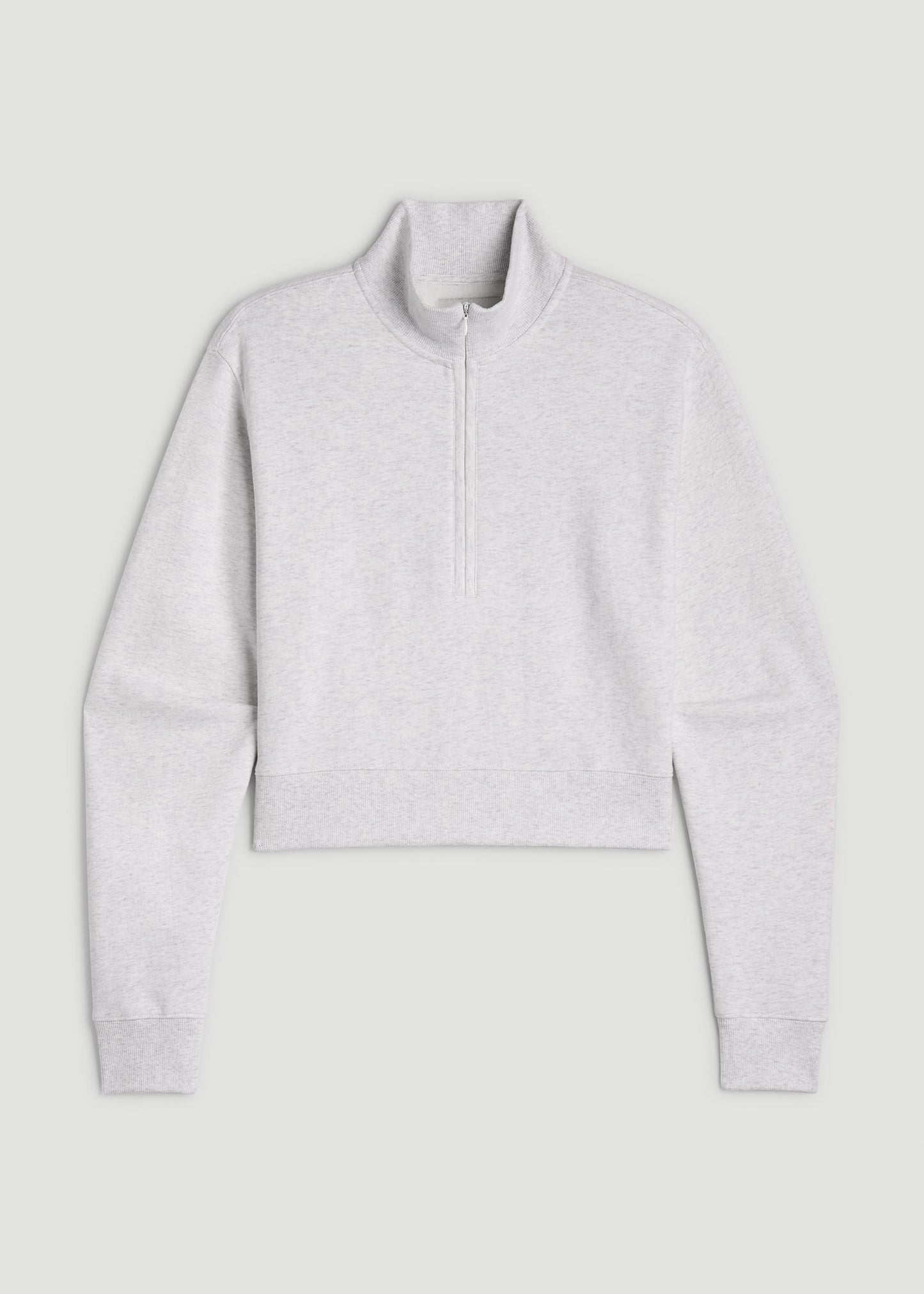 Wearever 2.0 Half-Zip Cropped Sweatshirt for Tall Women in Heather Cloud White