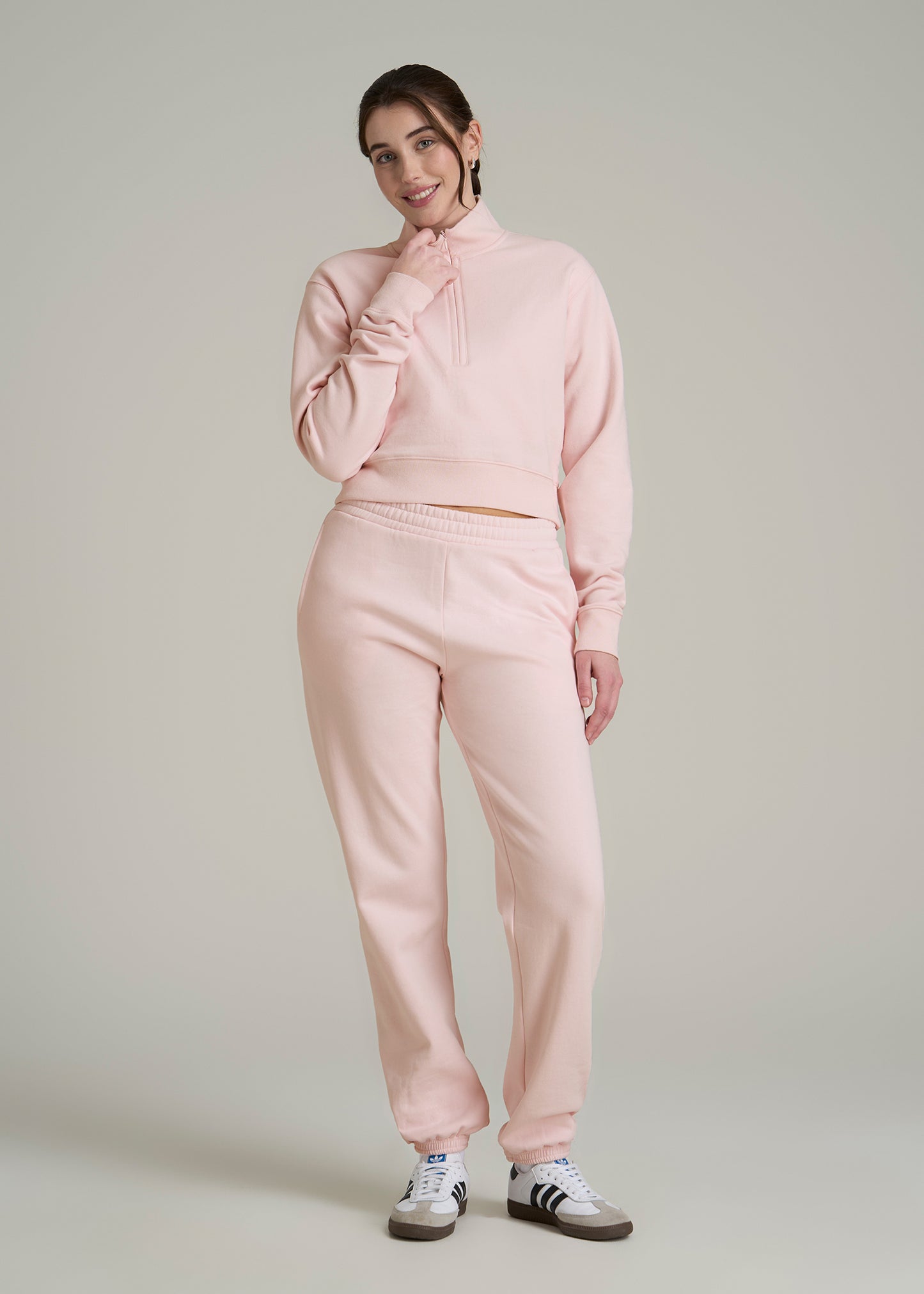 Wearever 2.0 Half-Zip Cropped Sweatshirt for Tall Women in Barely Pink