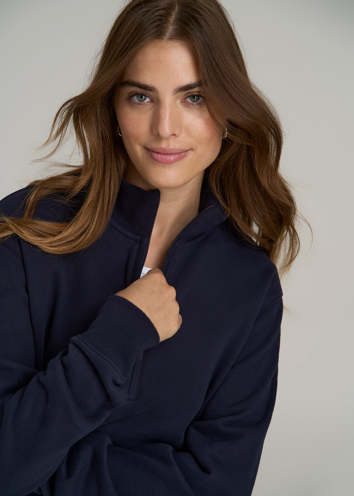 Wearever 2.0 Half-Zip Cropped Sweatshirt for Tall Women in Evening Blue