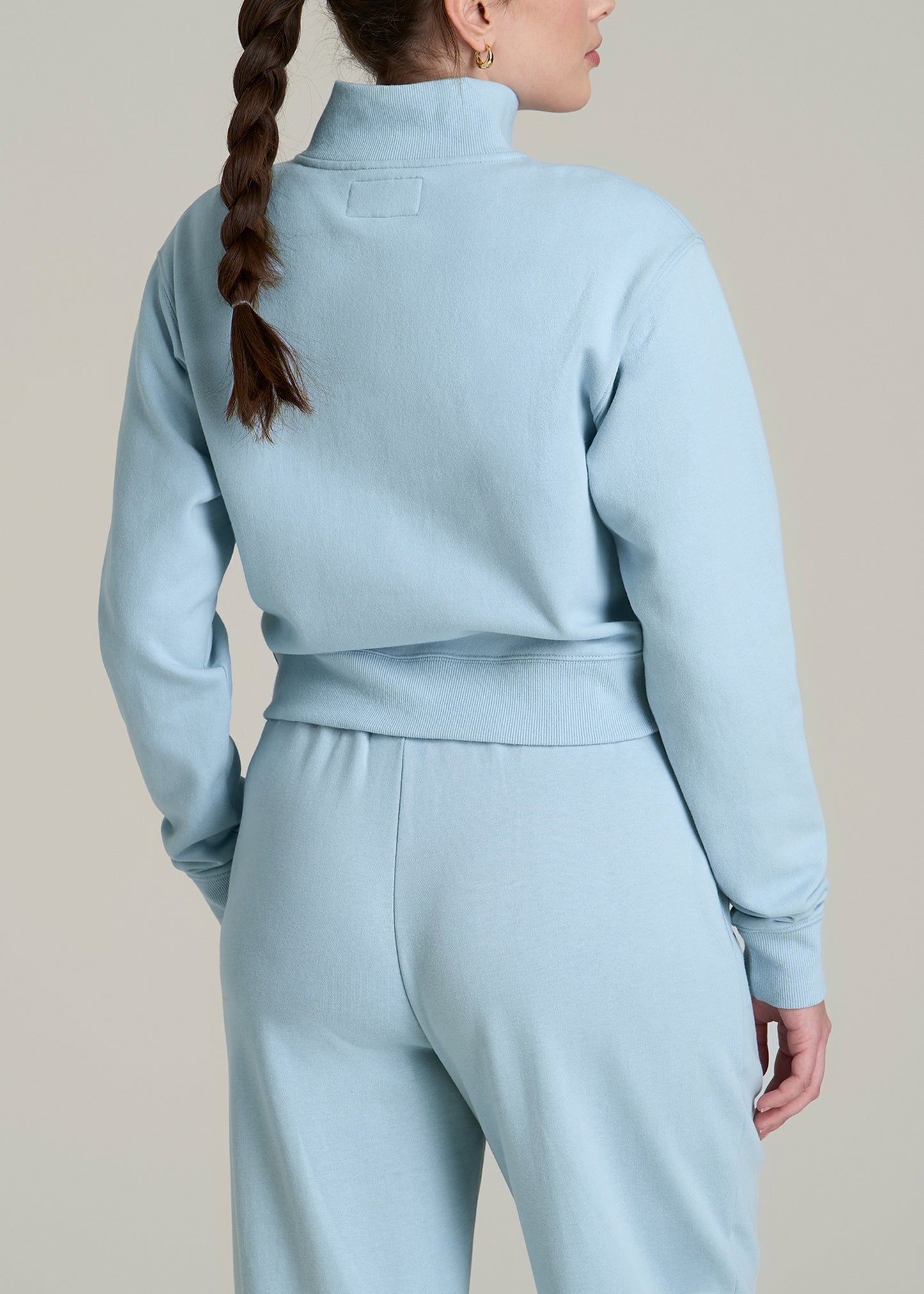 Wearever 2.0 Half-Zip Cropped Sweatshirt for Tall Women in Ice Blue