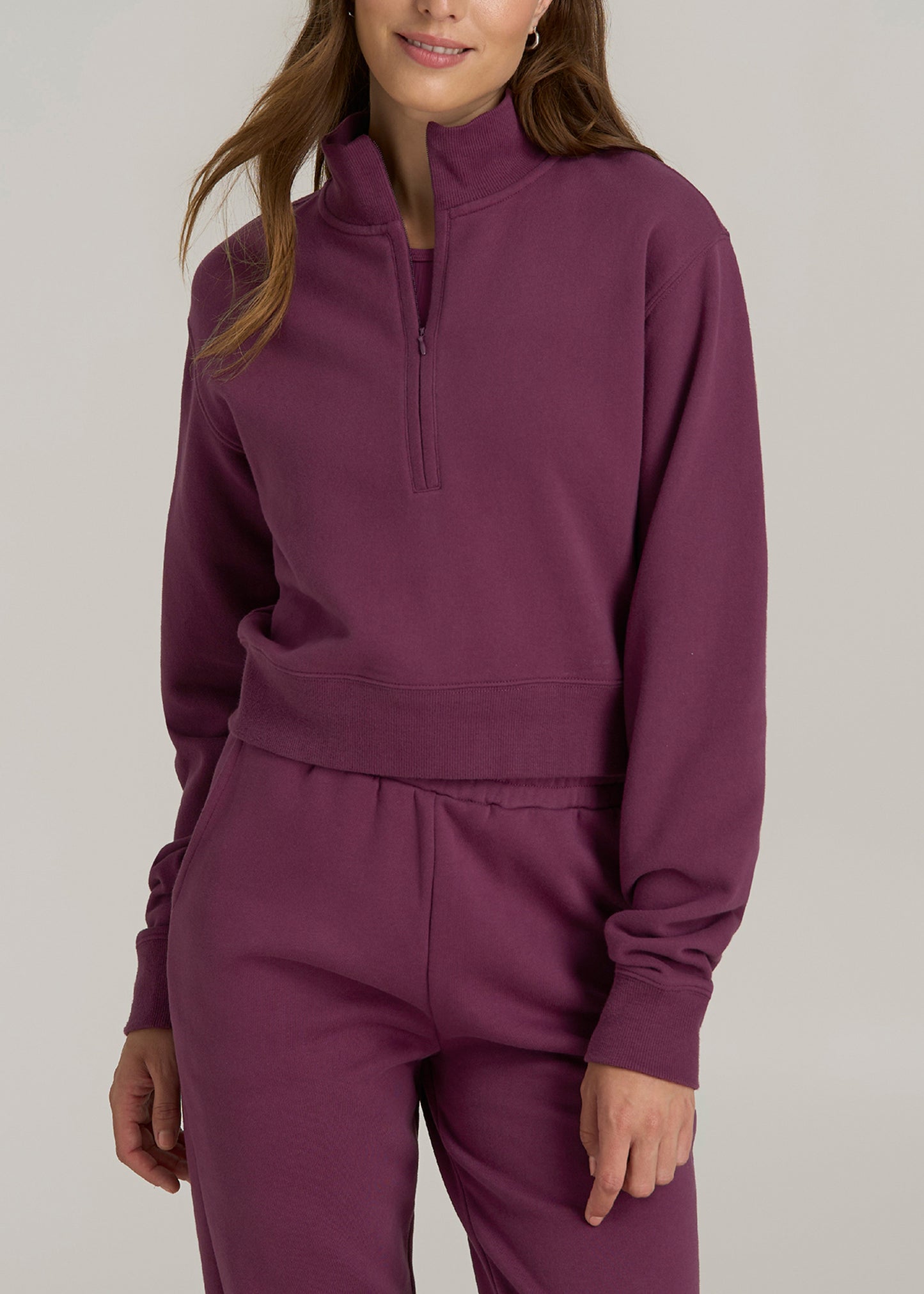 Wearever 2.0 Half-Zip Cropped Sweatshirt for Tall Women in Purple Gumdrop