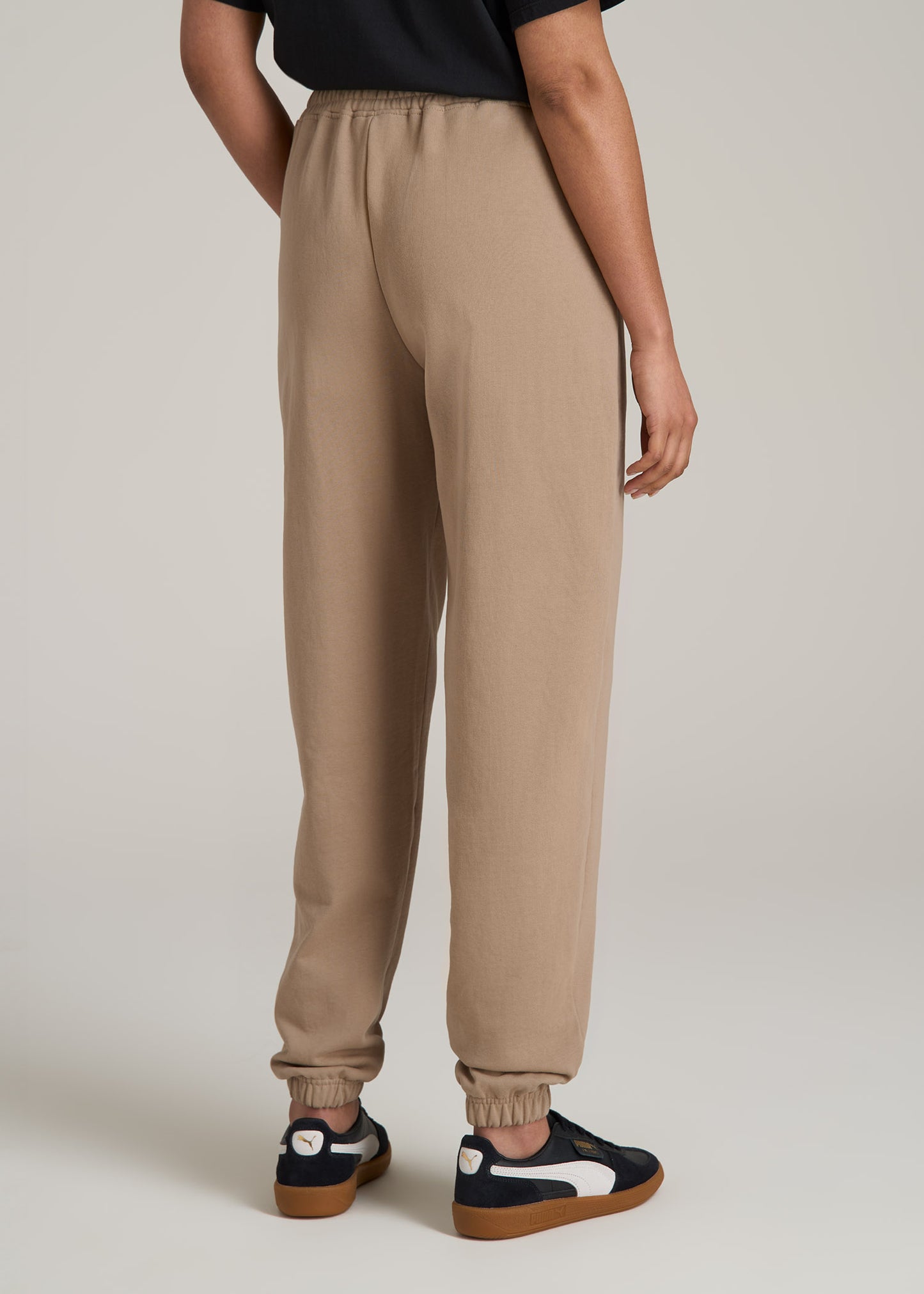 Wearever Oversized French Terry Joggers for Tall Women in Light Camel