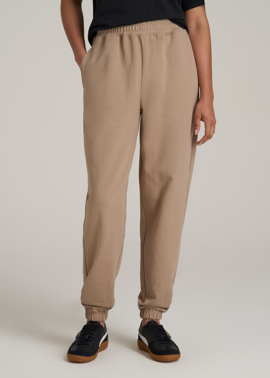 Wearever Oversized French Terry Joggers for Tall Women in Light Camel