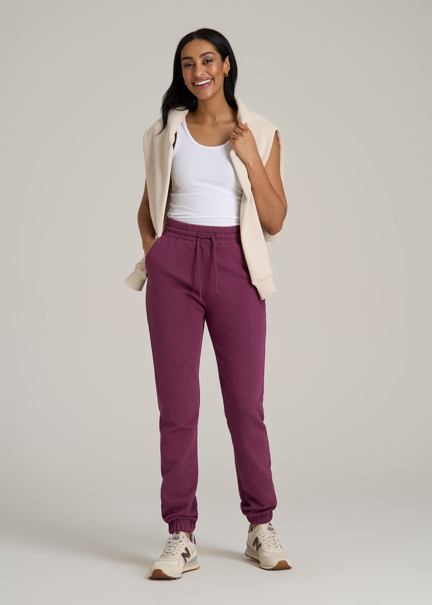 Wearever Fleece SLIM-FIT High-Waisted Women's Sweatpants in Purple Gumdrop