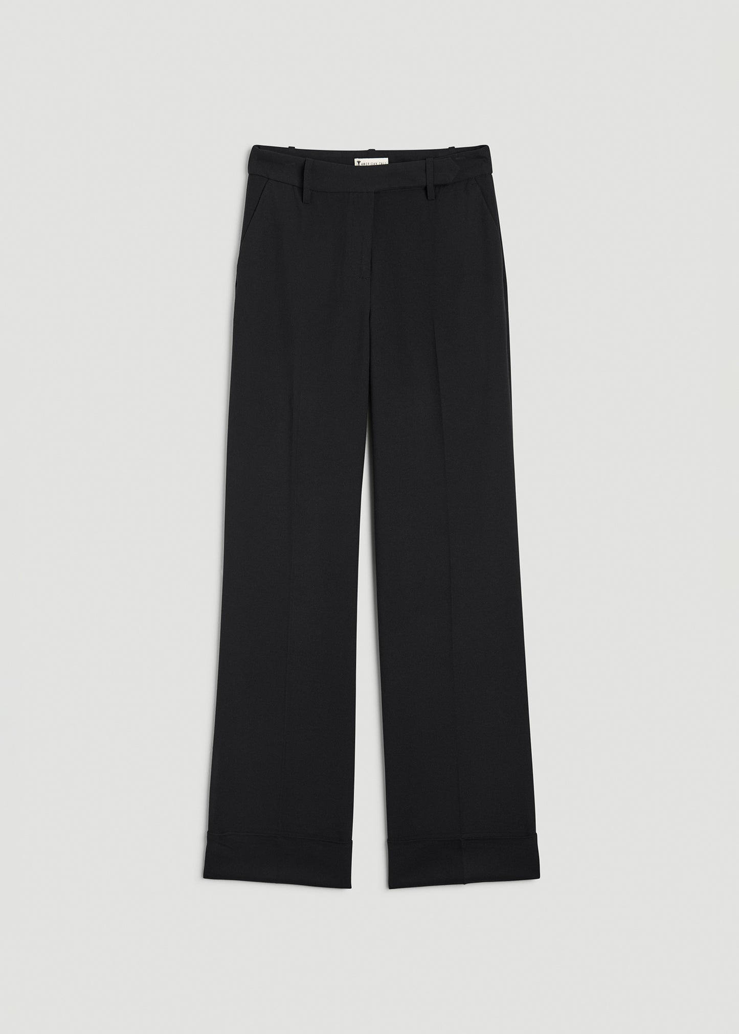 Wide-Leg Cuffed Pants for Tall Women in Black