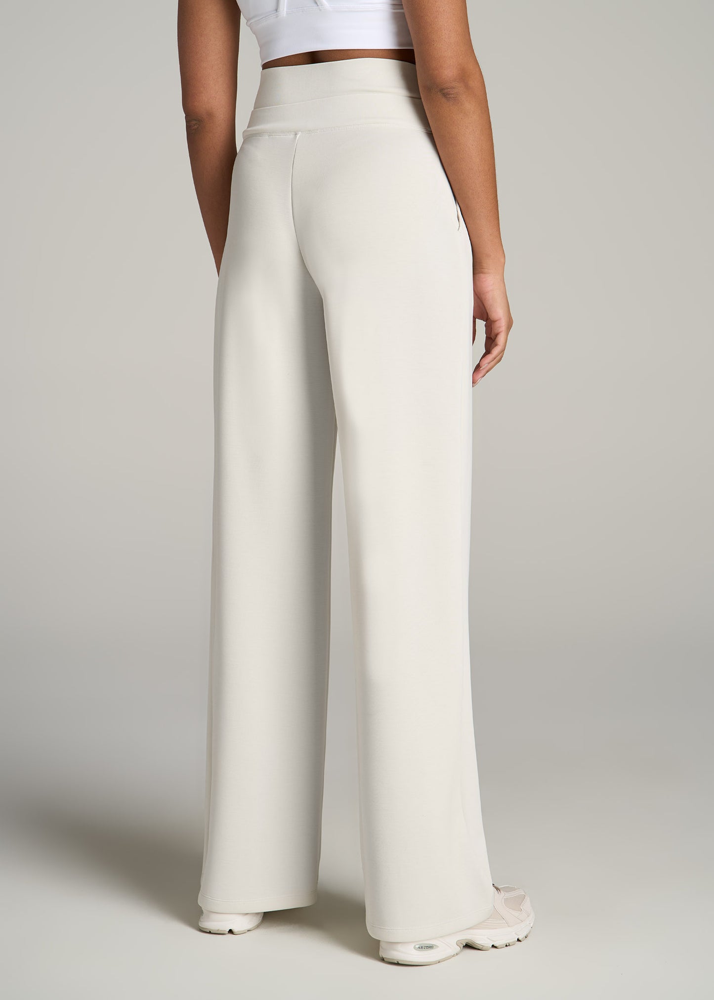 Soft Motion Wide Leg Ultra High Rise Pant for Tall Women in Pearl