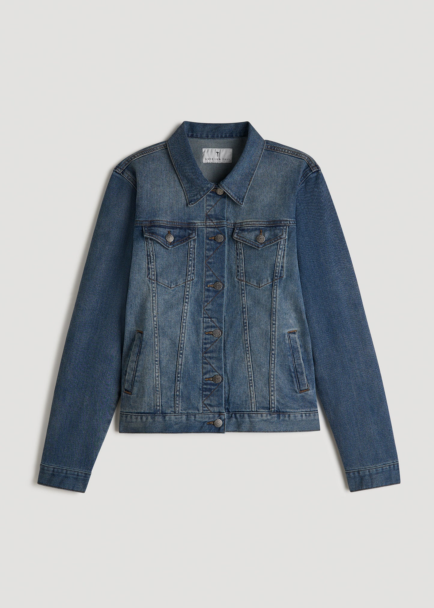 Tall Women's Denim Jacket in Vintage Medium Blue