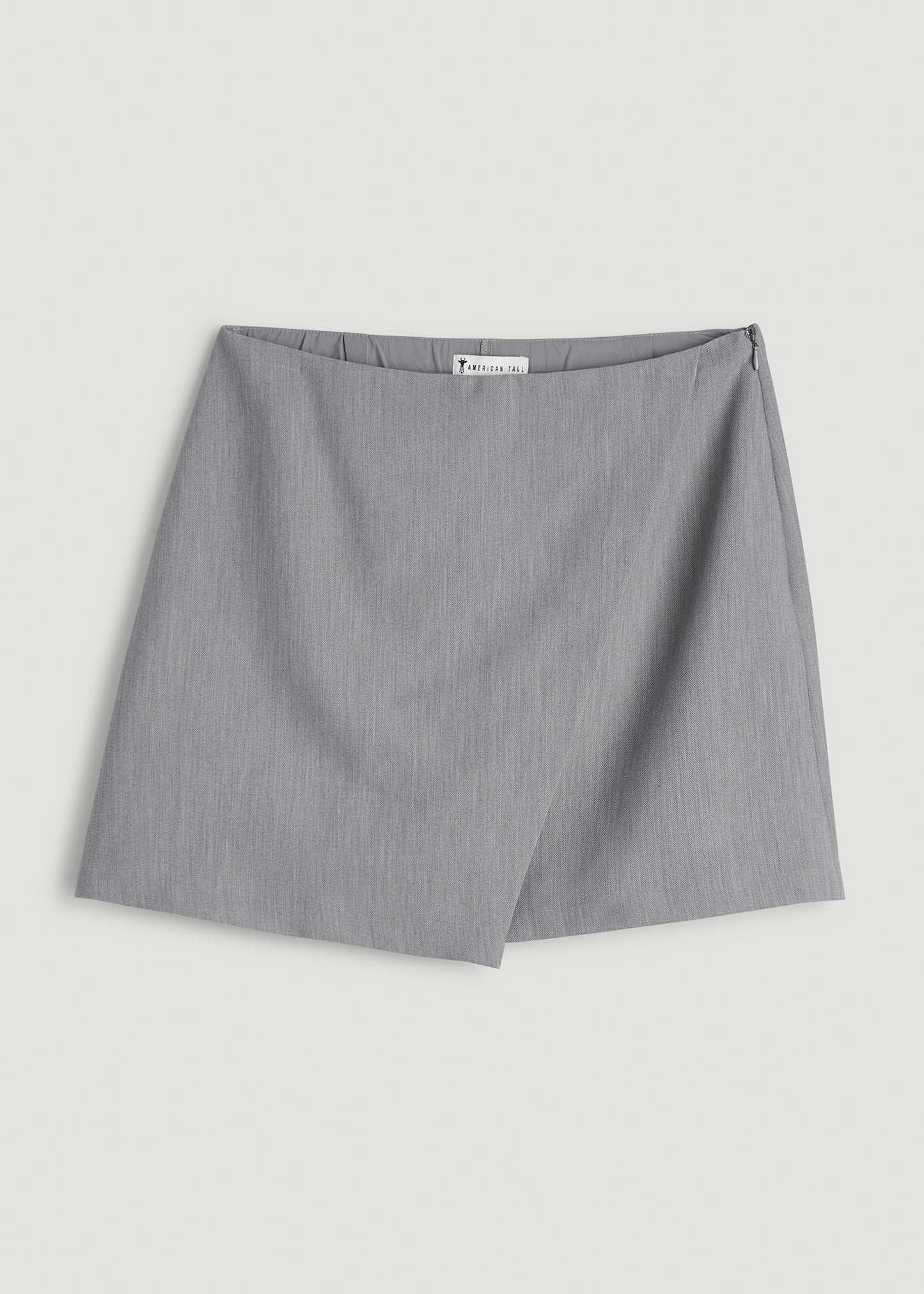 Wrap Mini Skort for Tall Women in Ash Grey Mix