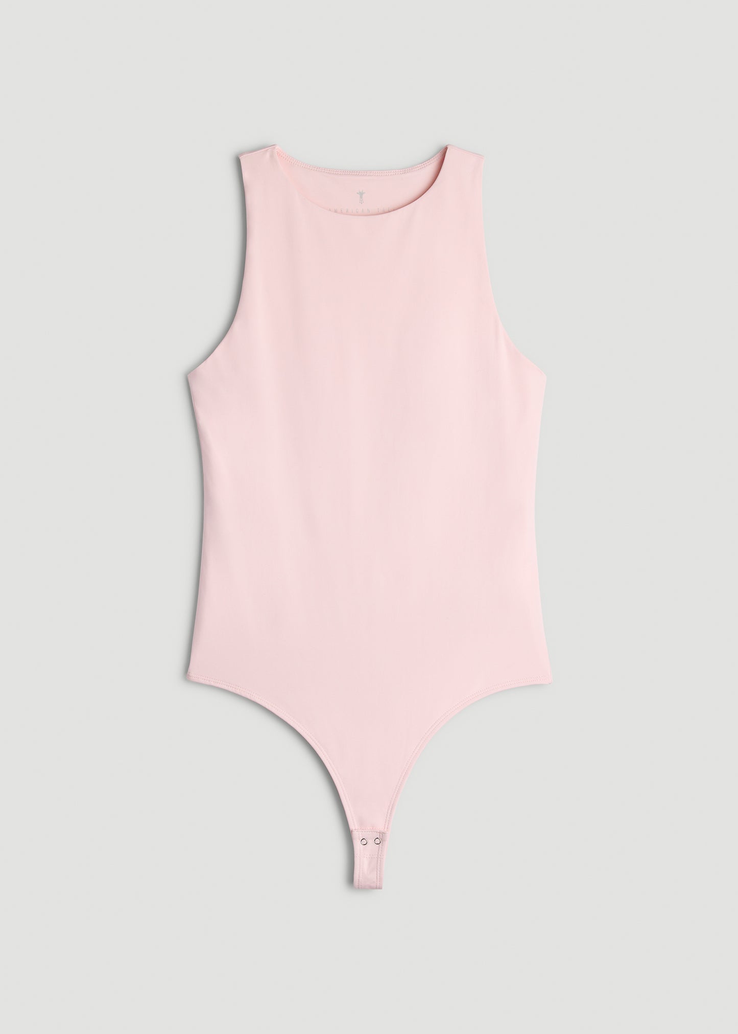 High Crewneck Sleeveless Bodysuit for Tall Women in Barely Pink