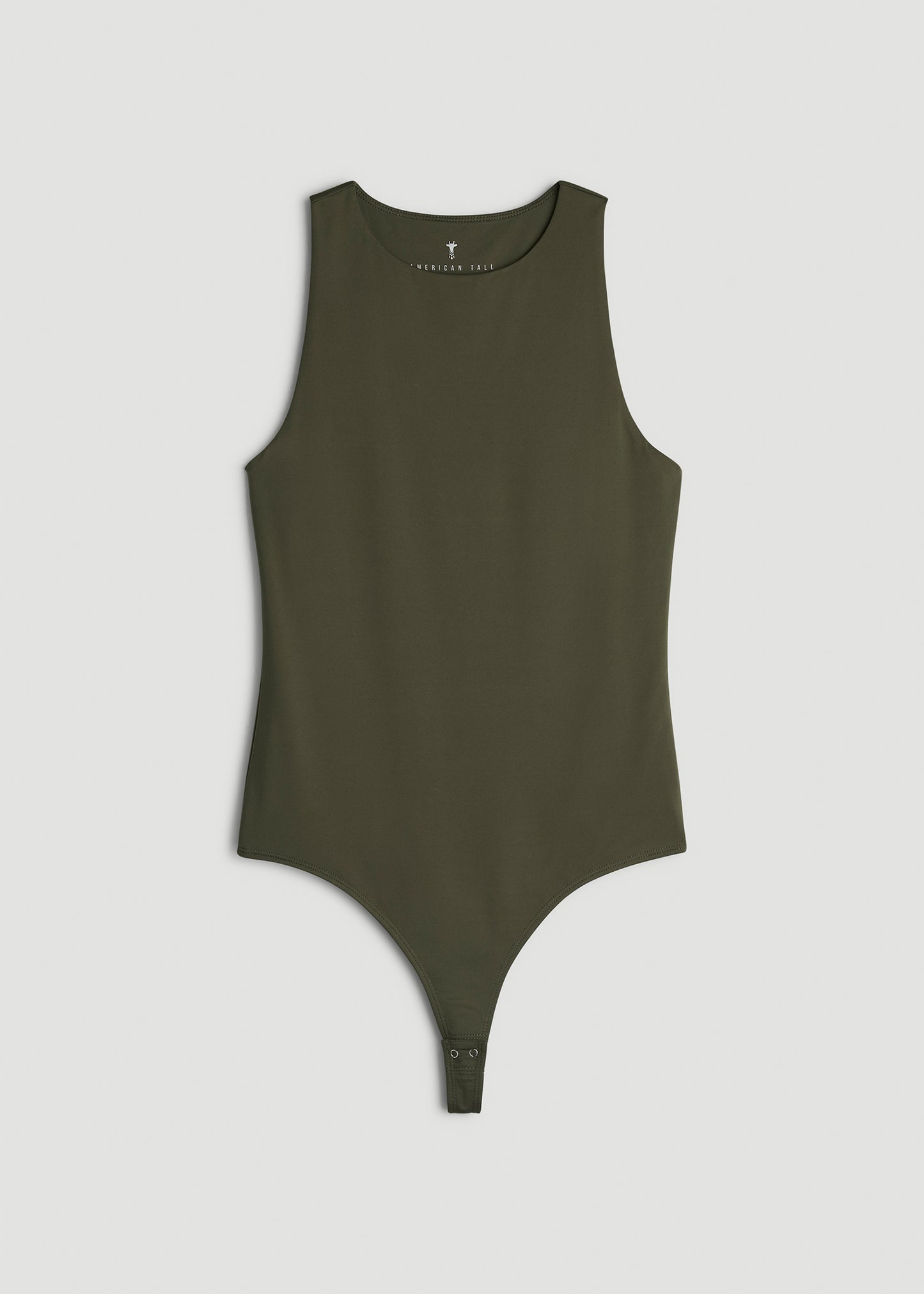 High Crewneck Sleeveless Bodysuit for Tall Women in Forest Night