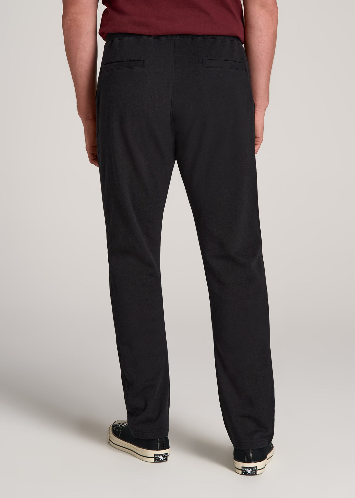 LJ&S Brushed Terrycloth Sweatpants for Tall Men in Vintage Black