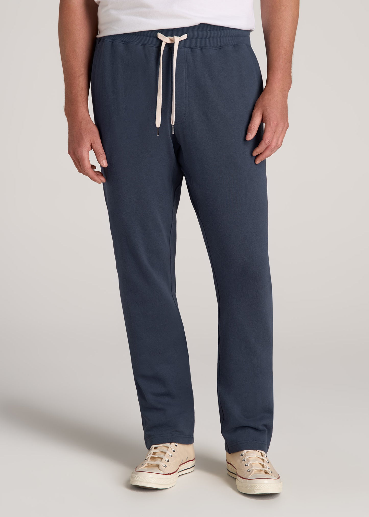 LJ&S Brushed Terrycloth Sweatpants for Tall Men in Vintage Midnight Navy