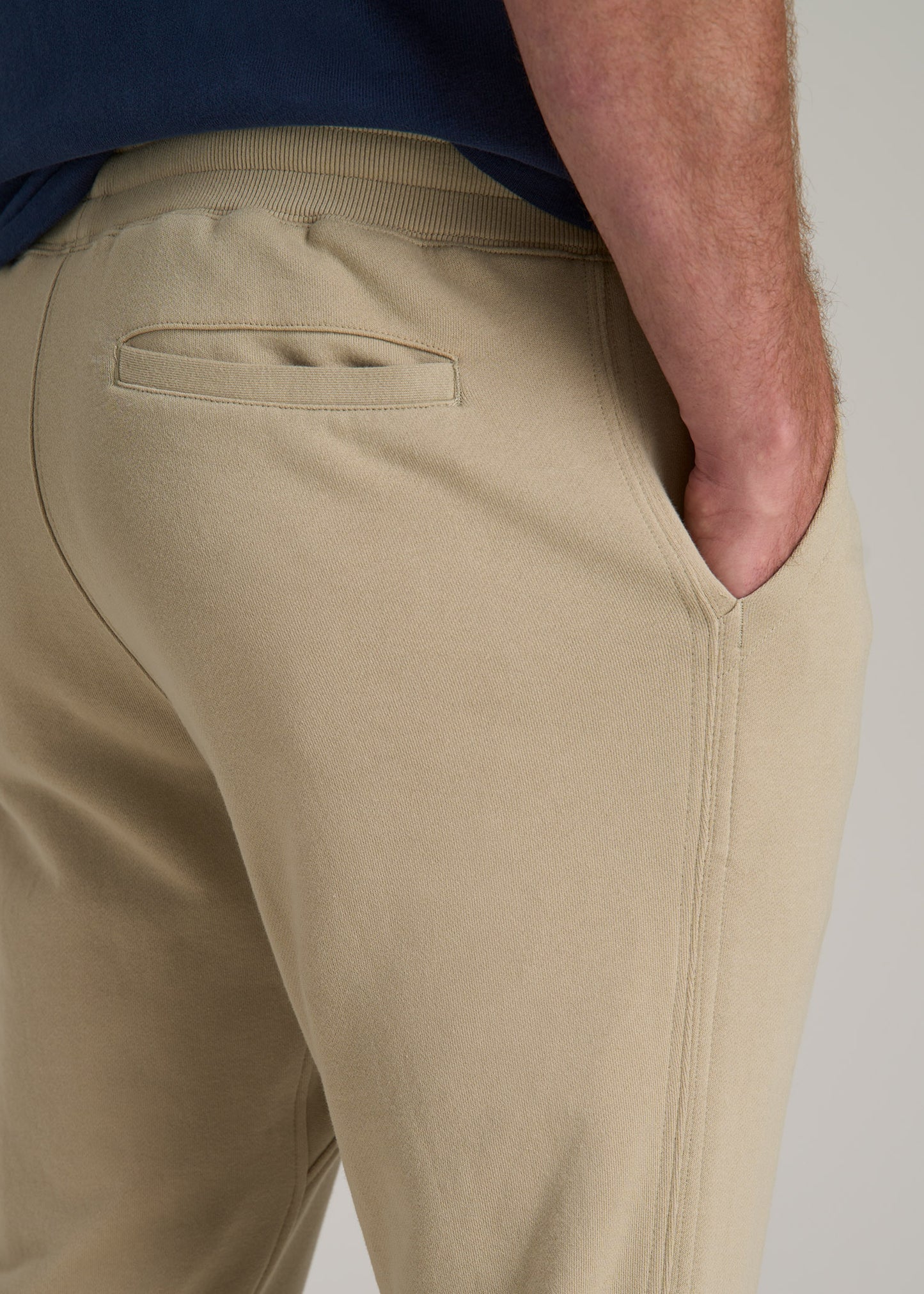 LJ&S Brushed Terrycloth Sweatpants for Tall Men in Vintage Buck