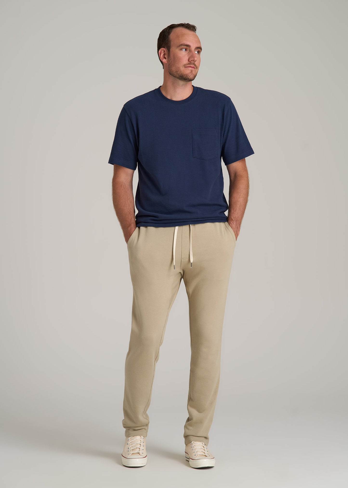 LJ&S Brushed Terrycloth Sweatpants for Tall Men in Vintage Buck