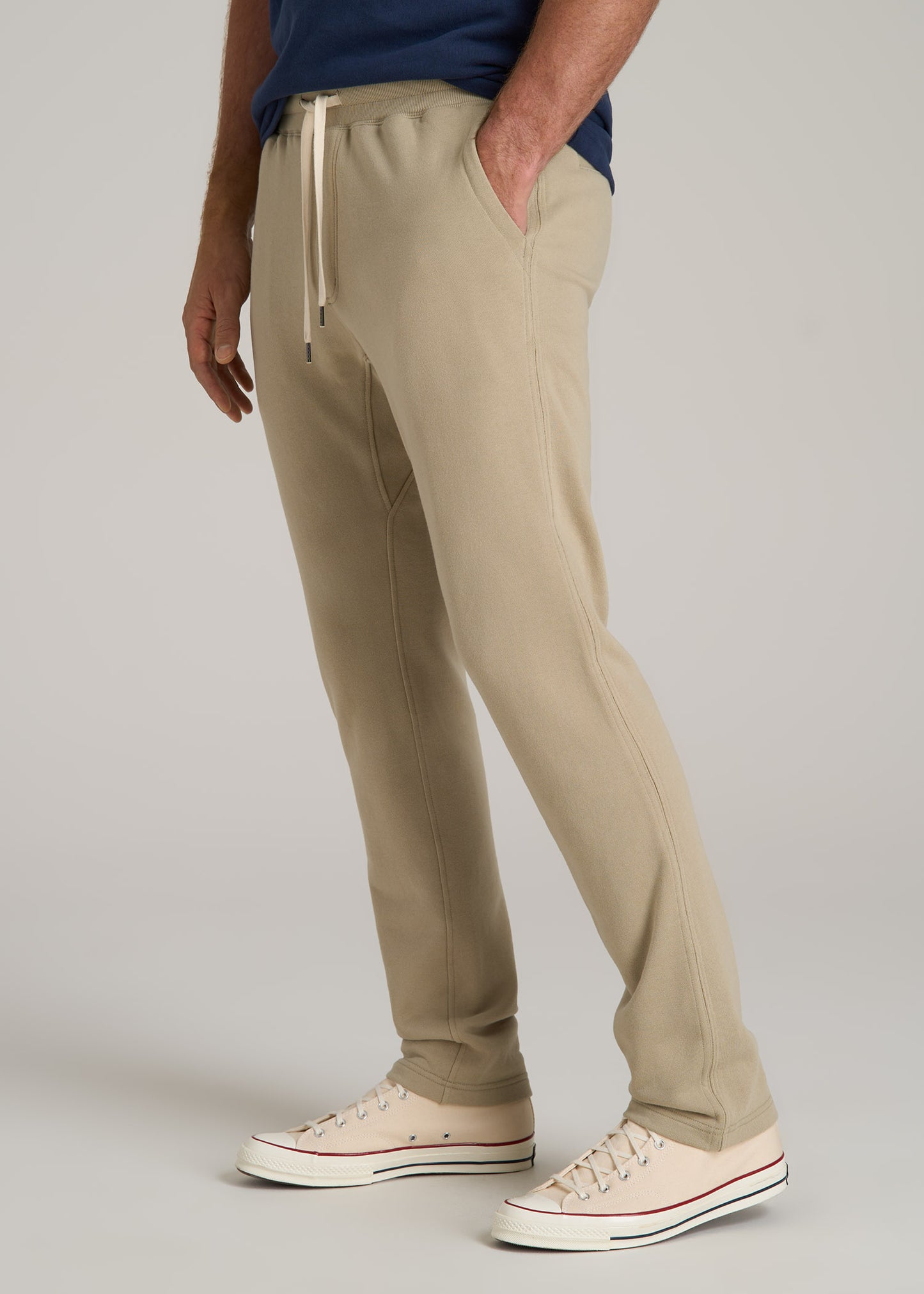 LJ&S Brushed Terrycloth Sweatpants for Tall Men in Vintage Buck