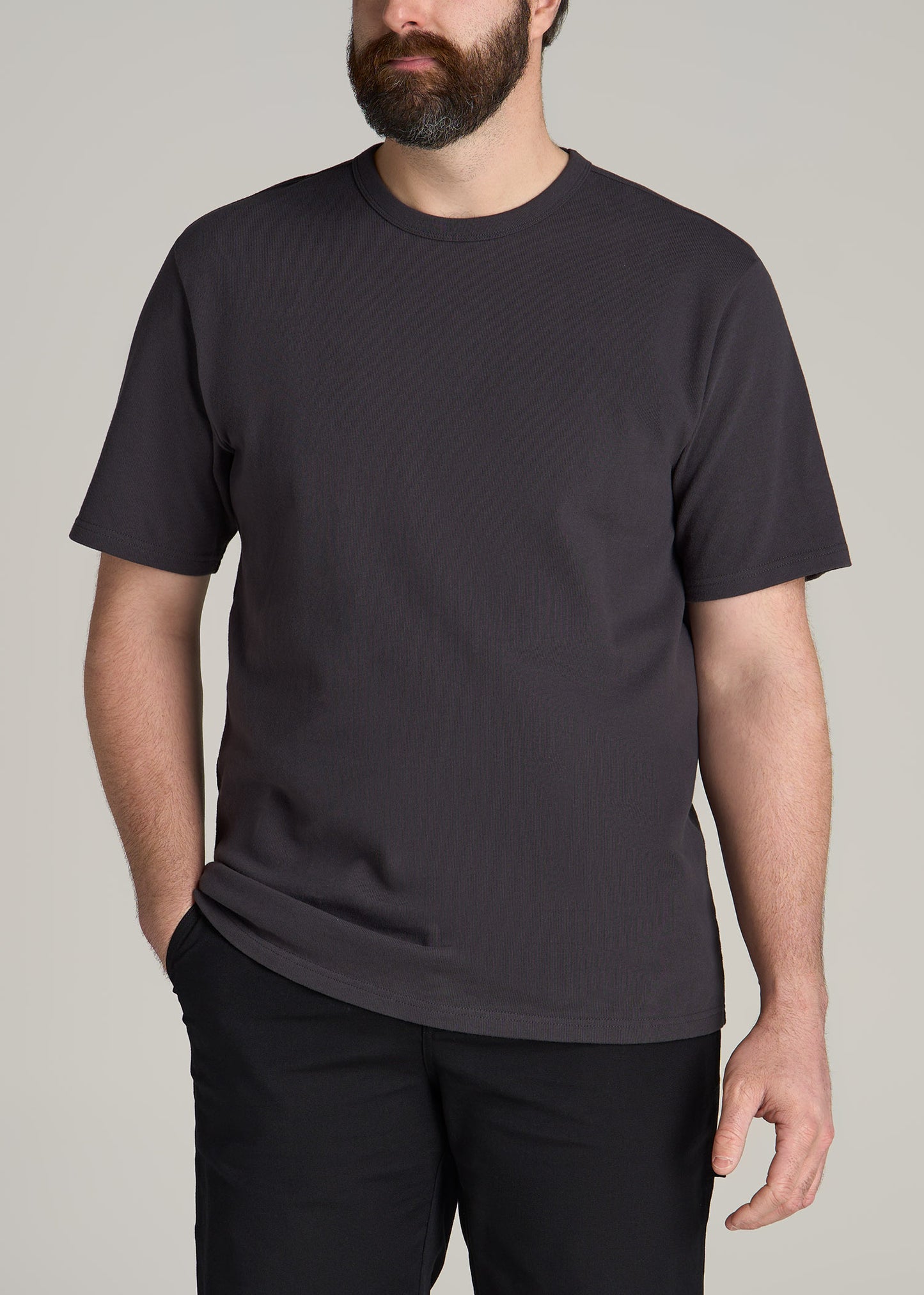 LJ&S Heavyweight RELAXED-FIT Tall Tee in Vintage Gunmetal Grey