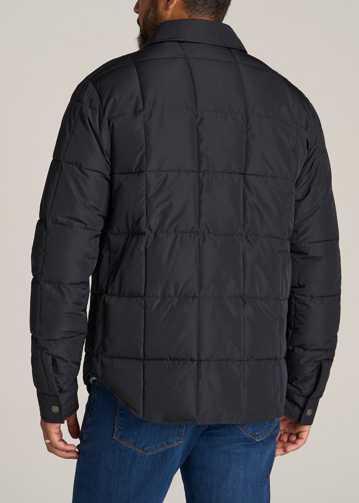 LJ-Puffer-Shirt-Jacket-Black-back