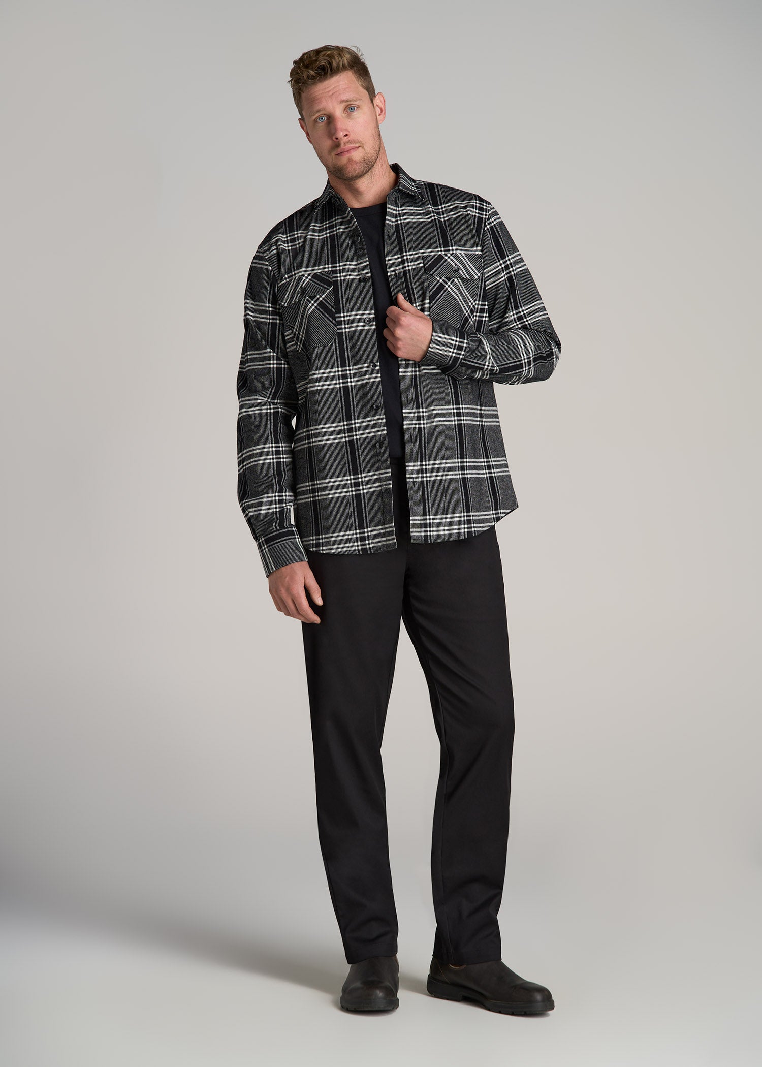 LJ-Rugged-Plaid-Shirt-Black-Light-Grey-Plaid-full