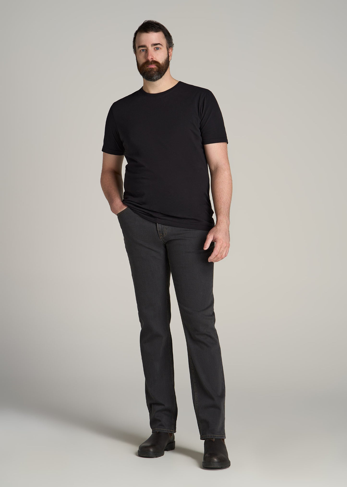 LJ&S STRAIGHT LEG Jeans for Tall Men in Vintage Black