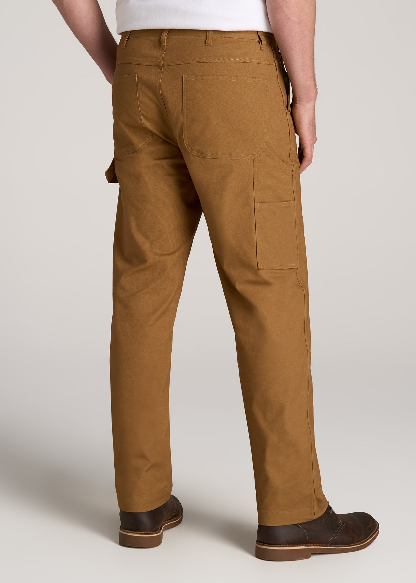 LJ&S Stretch Canvas REGULAR-FIT Carpenter's Pants for Tall Men in Dusty Brown