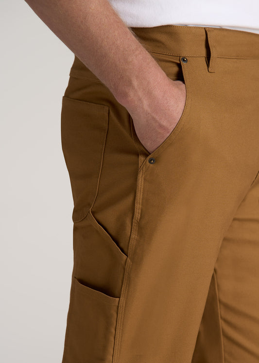 LJ&S Stretch Canvas REGULAR-FIT Carpenter's Pants for Tall Men in Dusty Brown