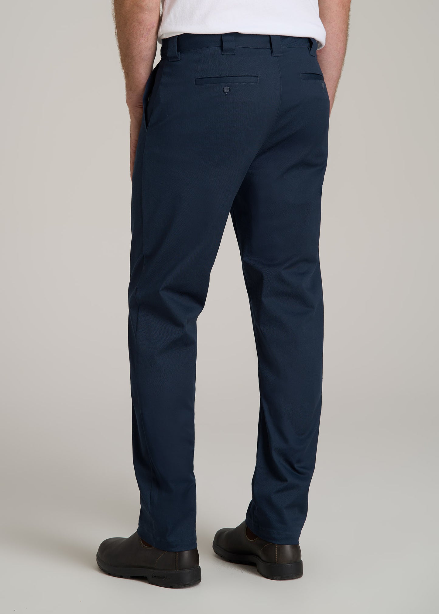 LJ&S Stretch Twill STRAIGHT-LEG Work Pants for Tall Men in Marine Blue