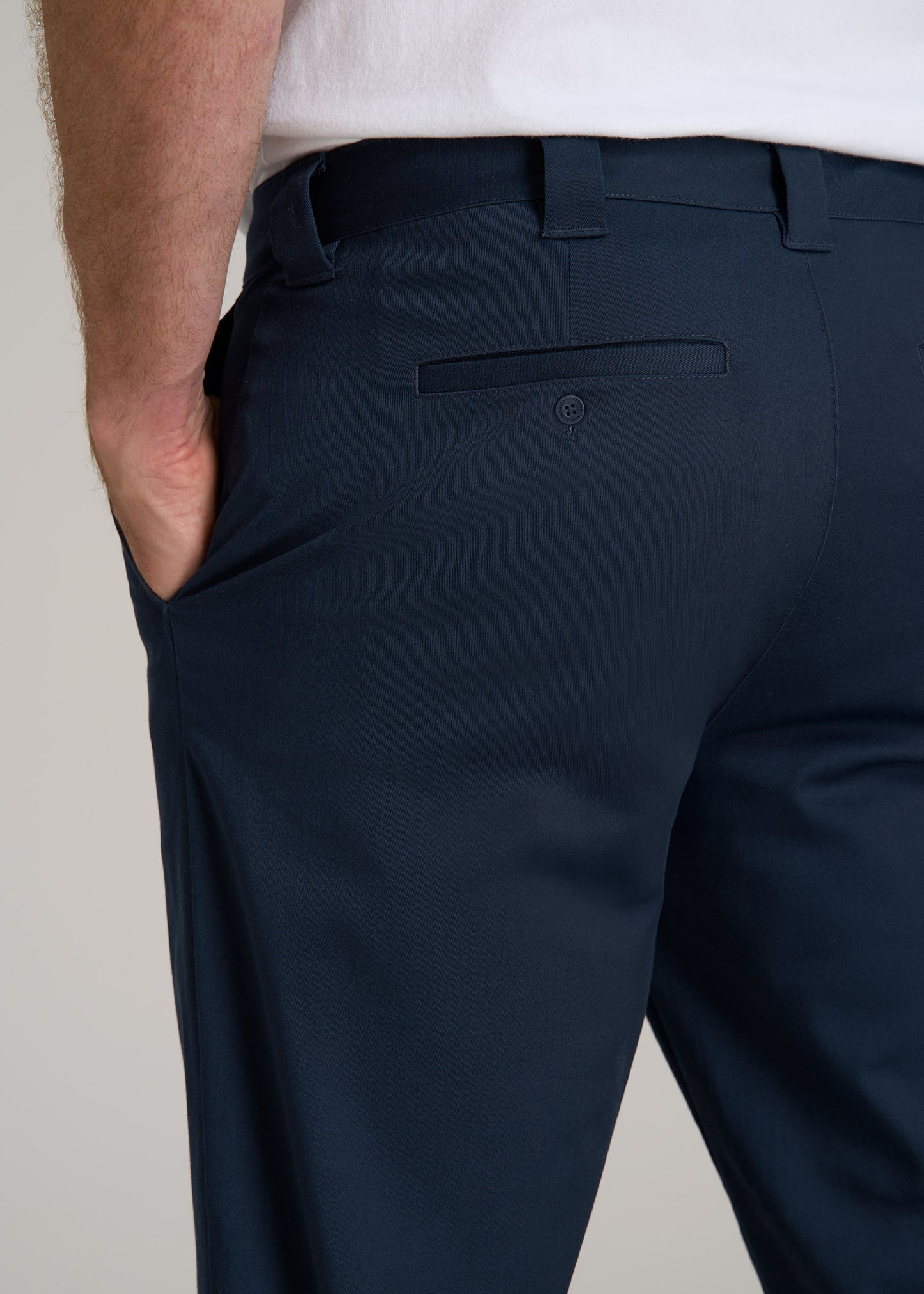 LJ&S Stretch Twill STRAIGHT-LEG Work Pants for Tall Men in Marine Blue